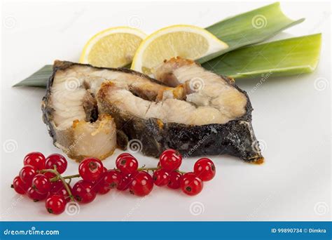 A Dish Of Grilled Sturgeon Stock Photo Image Of Fresh 99890734