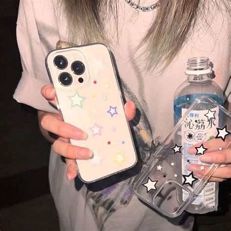 Корейские чехлы для телефонов с цветными звездами INS для IPhone 7 8 11 ...