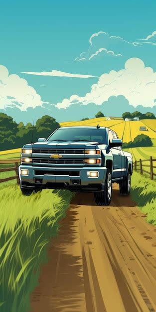 Premium Photo Chevrolet Silverado Hyperdetailed Cartoon Illustration