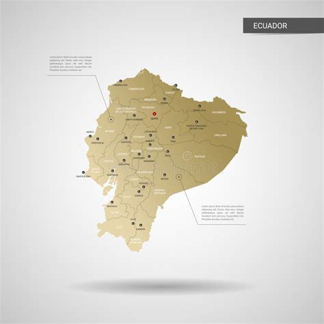 Mapa Del Vector De Ecuador Con Los Elementos Infographic Marcas Del