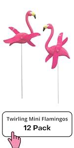 Amazon 12 Pcs Twirling Wings Pink Flamingo Yard Decorations Small