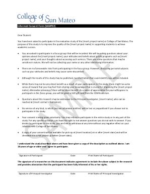 Fillable Online Informed Consent Form SAMPLE Fax Email Print PdfFiller