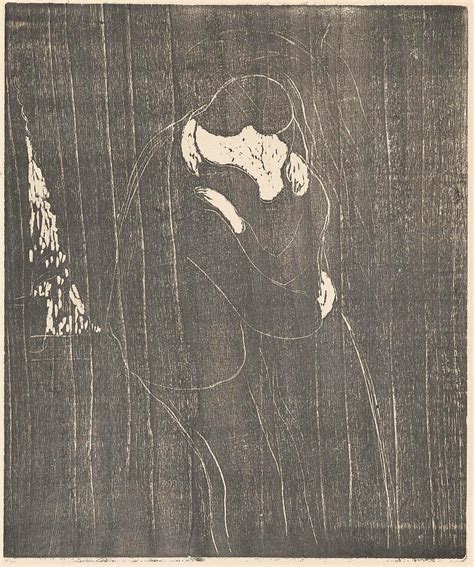 No Brash Festivity Edvard Munch The Kiss I Woodcut