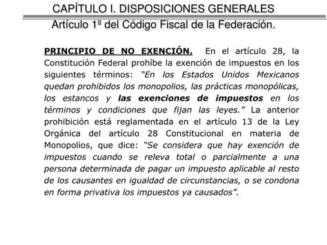 PPT CAPÍTULO I DISPOSICIONES GENERALES Artículo 1º del Código Fiscal