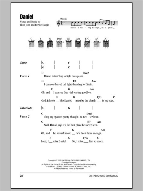 Daniel by Elton John - Guitar Chords/Lyrics - Guitar Instructor