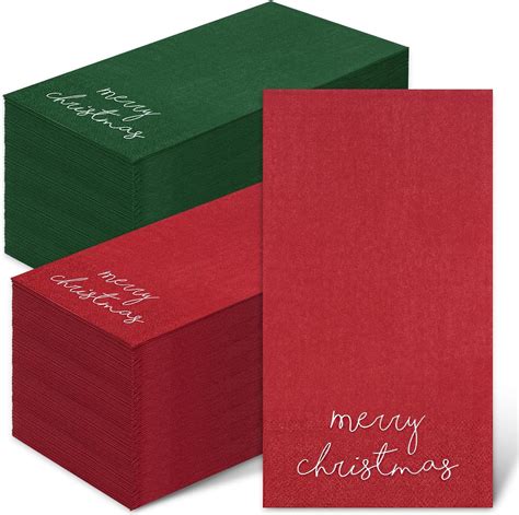 Whaline Servilletas De Papel Desechables De Navidad Color Rojo