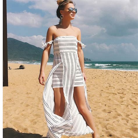 Xx 2018 Long Maxi Beach Summer Dress Sexy Irregular Deep Spaghetti