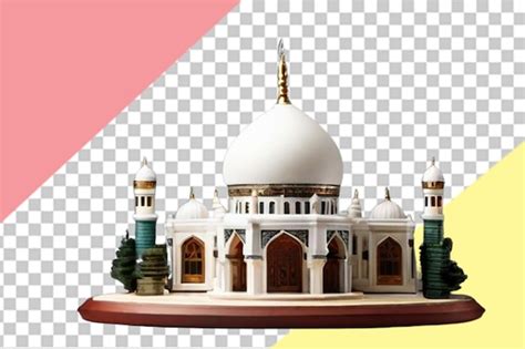 Premium PSD Ramadan Mosque And Minaret On White Back Ground