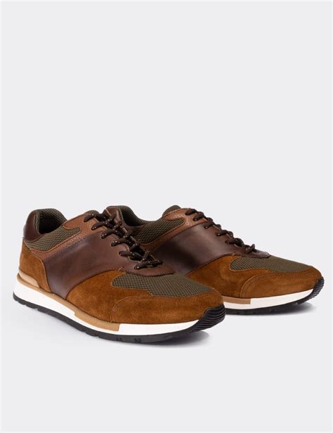 Brown Suede Leather Sneakers - Deery