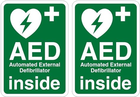 AED Automated External Defibrillator Inside Signs Pack Of 2 Size