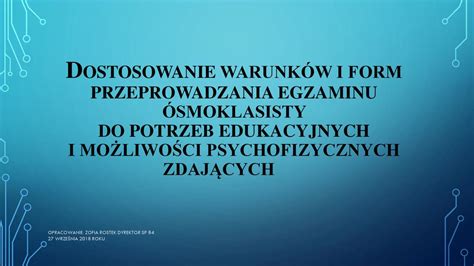 EGZAMIN ÓSMOKLASISTY ROK SZKOLNY 2018 ppt pobierz