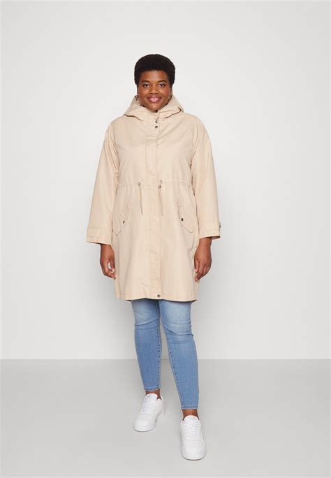 Vero Moda Curve Vmeverly Coat Cur Parka Irish Cream Beige Zalando Ie