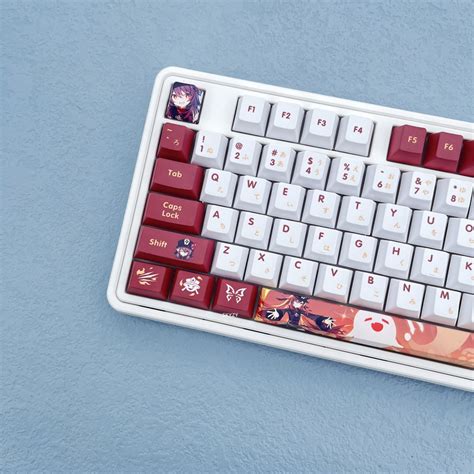 Ph M Genshin Impact Hu Tao Keycap Cherry Profile Anime Pbt Dye Sub