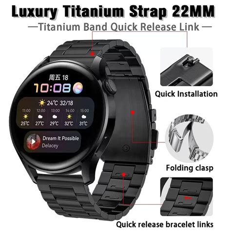 Luxury Titanium Strap 22mm For Huawei GT3 Pro 46mm Universal Metal