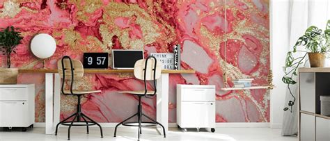 Blush Agate Marble Wallpaper By Lara Skinner Wallsauce UK