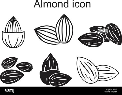 Almond Icon Template Black Color Editable Almond Icon Symbol Flat