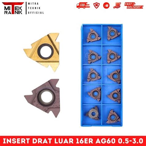 Jual Pahat Insert Dral Luar 16ER AG60 0 5 3 0 Pisau Bubut Carbide Cocok