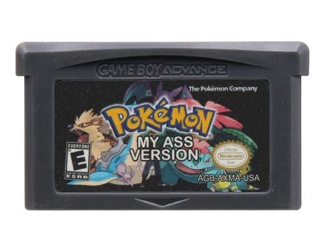 Pokemon My Ass Version for Game Boy Advance Vídeo Game Cartridge Custom Etsy