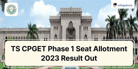 Ts Cpget Phase Seat Allotment Result Out Cpget Tsche Ac In