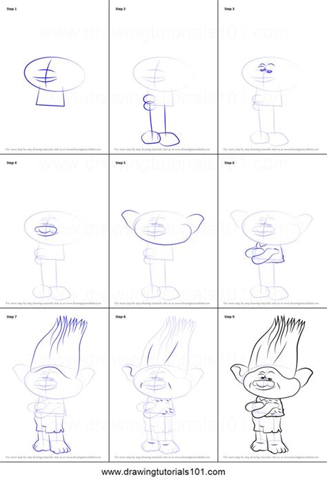 How To Draw Branch From Trolls Trolls Step By Step Disney Drawing