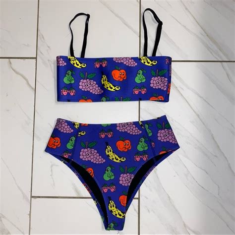 Hoaka Swimwear Swim Nwot Hoaka X Pony Smoothie Fruit Bikini Set S Poshmark