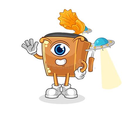 Record Player Alien Cartoon Mascot Vector Stock Vector Illustration