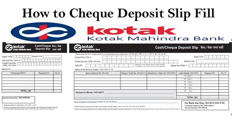 How To Cheque Deposit Slip Fill Any Bank Youtube