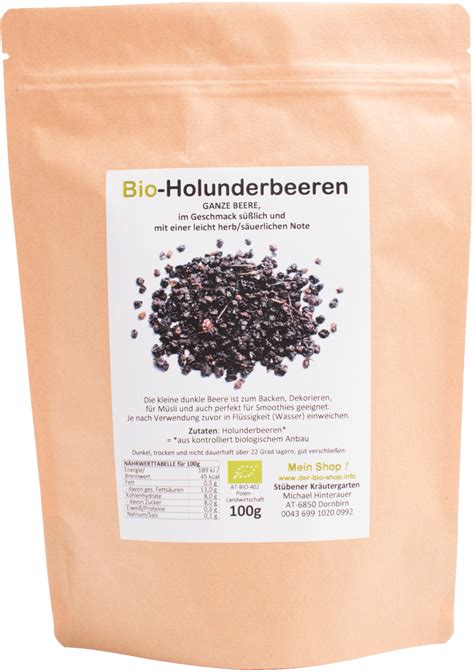 Holunderbeeren Nigri Ganz Bio Gr Getrocknet