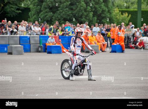 Steve Colley Stunt Rider On A Gas Gas Bike At Motorcycle World Show At