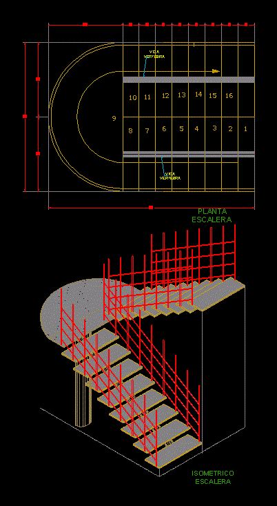 Stairway Isometric DWG Detail For AutoCAD Designs CAD