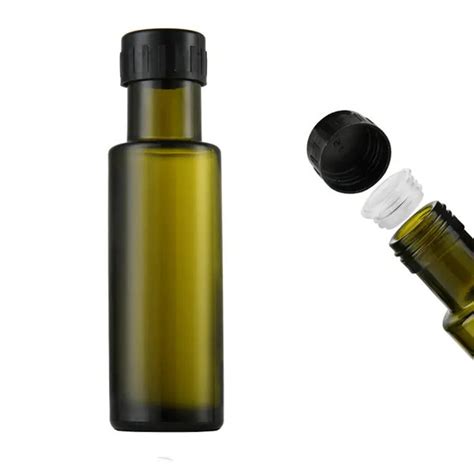 Wholesale 100ml Dark Green Dorica Olive Oil Glass Bottle With Pop Up