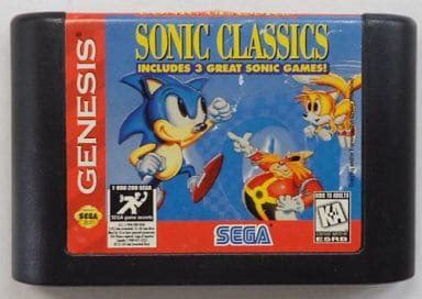 駿河屋 GENISIS 北米 版 SONIC CLASSICS 3 IN 1 箱説なし ジェネシス海外版メガドライブ