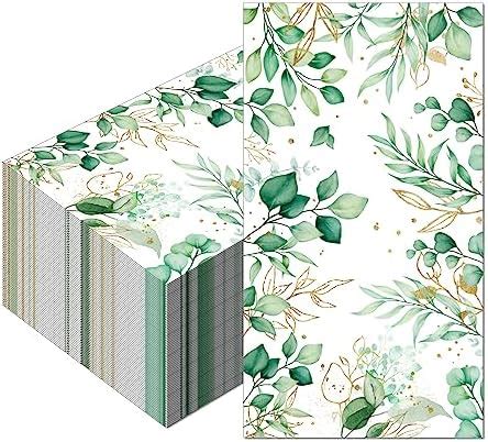 Amazon Isshrimp Pack Eucalyptus Greenery Guest Napkins