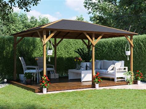 Dunster House Wooden Garden Gazebo X Heavy Duty Hot Tub Shelter