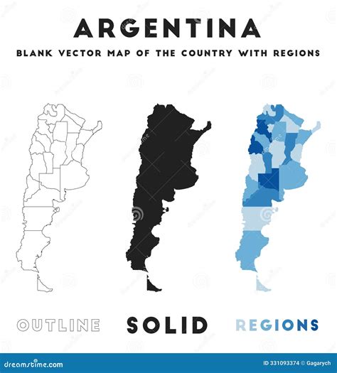 Argentina Map Borders Of Argentina For Your Infographic Stock Vector