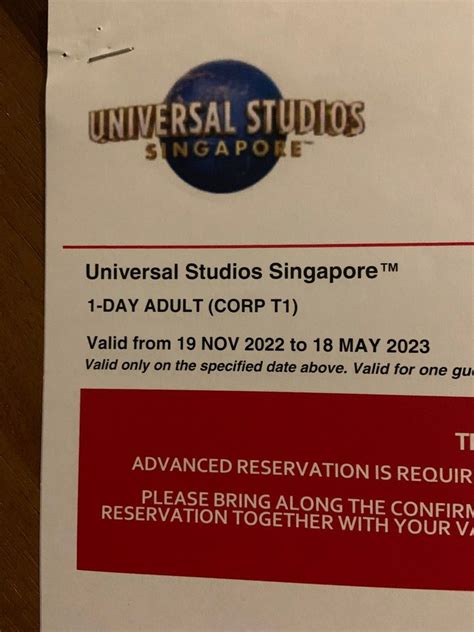 Universal Studio Singapore Ticket With Meal Voucher Tickets Vouchers