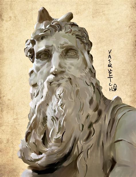 Moses and his Horns. Based on Michelangelo’s sculpture. Digital ...