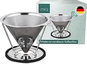 mfa Wiederverwendbarer Edelstahl Kaffeefilter ideal für Filterkaffee