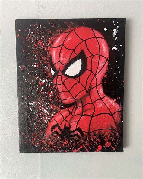 Spiderman Canvas Art Spiderman Painting Avengers Painting Canvas Art