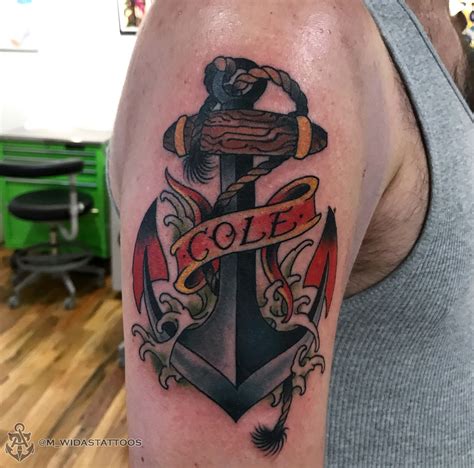 Neo Traditional Anchor Tattoo