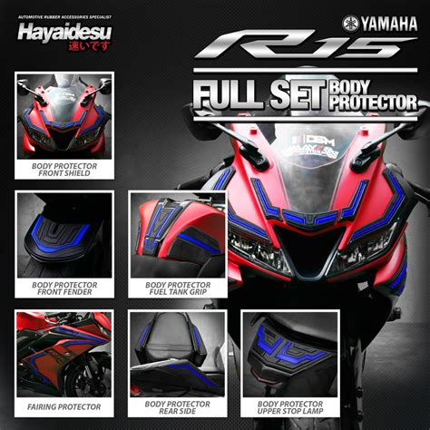 Jual Yamaha R15 V3 Body Protector Full Set Cover Hayaidesu Shopee