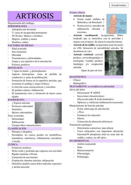 Artrosis Apuntes De Medicina Res Menes De Medicina Udocz