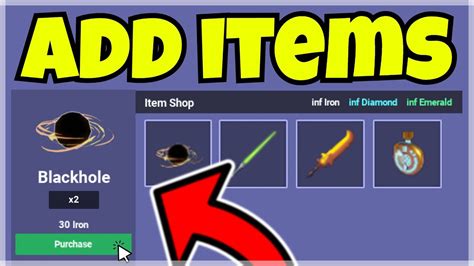 How To Add Items To The Item Shop 😱 Roblox Bedwars Youtube