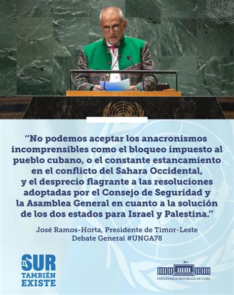 Intervención del presidente de Timor Leste Dr José Ramos Horta en la