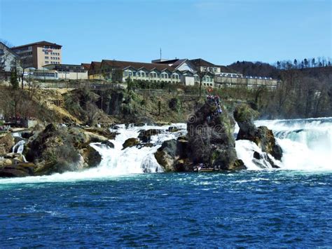 The Rhine Falls or Rheinfall Waterfall, Neuhausen am Rheinfall Stock ...