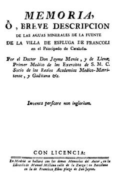 Memoria O Breve Descripci N De Las Aguas Minerales De La Fuente De La