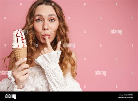 Woman Licking Finger Eating Hi Res Stock Photography And Images Alamy