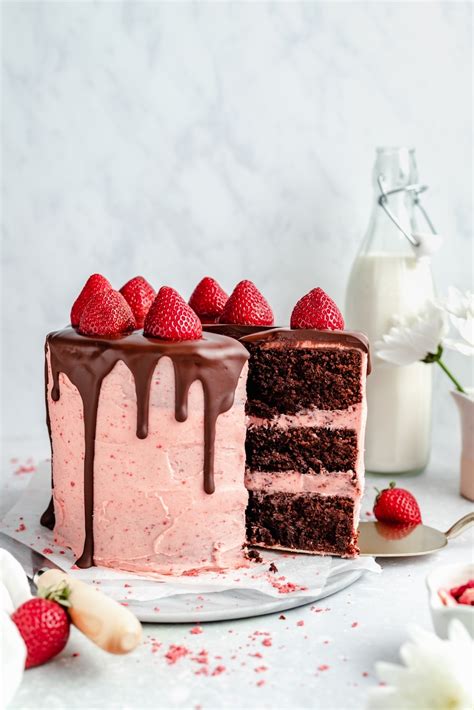 Inside Out Chocolate Covered Strawberry Cake Ambitious Kitchen