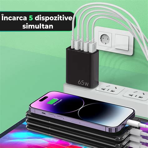 Incarcator Retea Porturi W Fast Charge X Usb X Type C