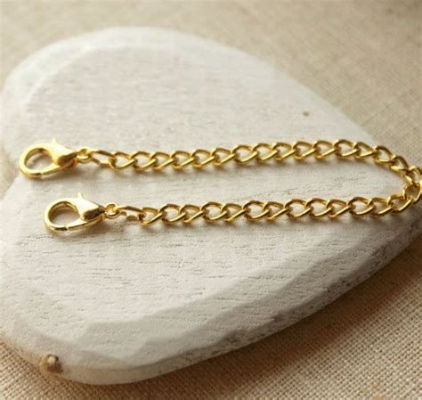 Gold Double Clasp Necklace Extender Chain Double Ended Plated Gold Brass Silver Or Copper